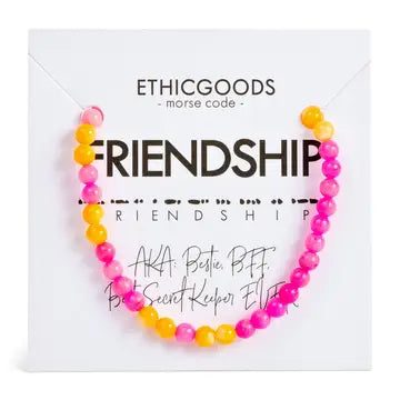 Morse Code Bracelet- Friendship (Pink)