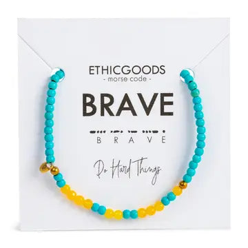 3mm Morse Code Bracelet- Brave