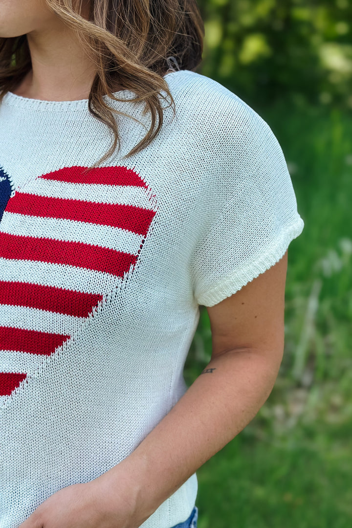 Patriotic Heart Sweater Tee