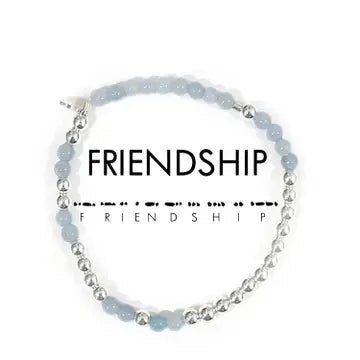 Silver Morse Code Bracelet- Friendship
