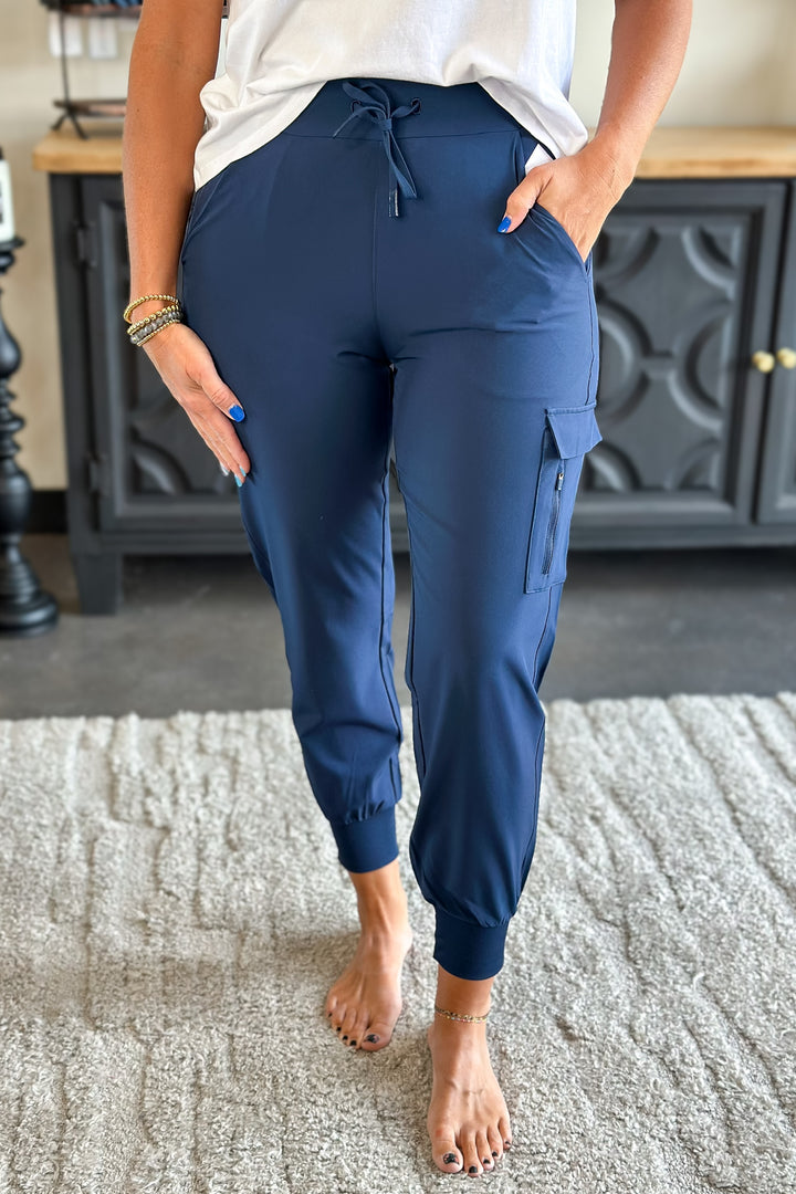 Active High Waist Joggers- Ocean