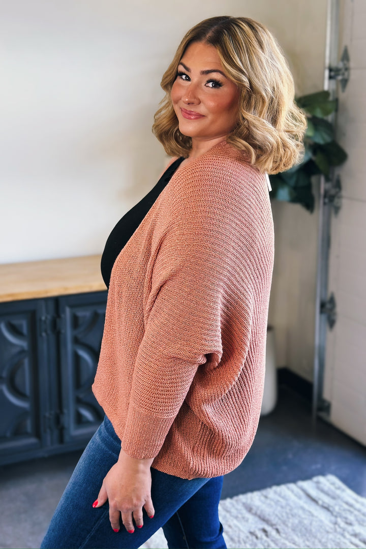 Coral Dolman Open Cardigan