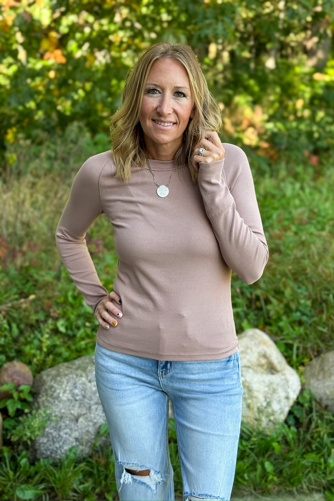 Mocha Ribbed Long Sleeve