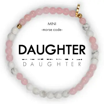 Mini Kids Morse Code Bracelet- Daughter (Pink)