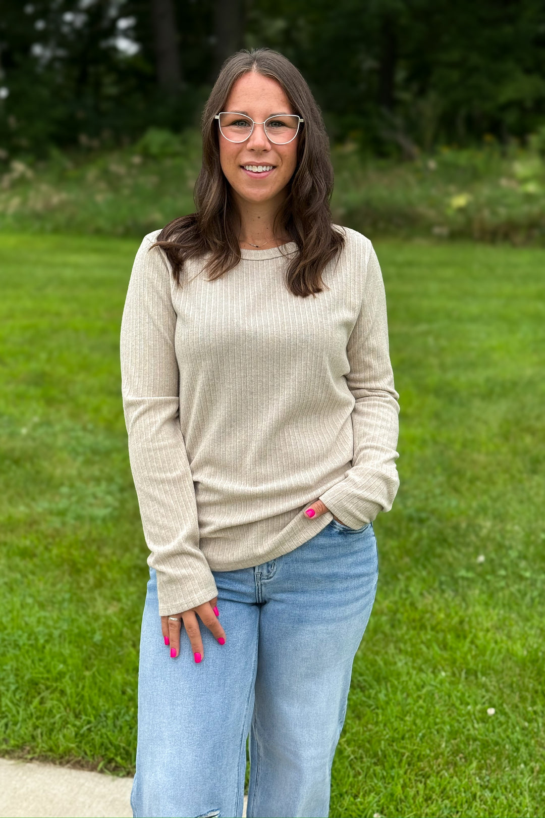 Taupe Crew Neck
