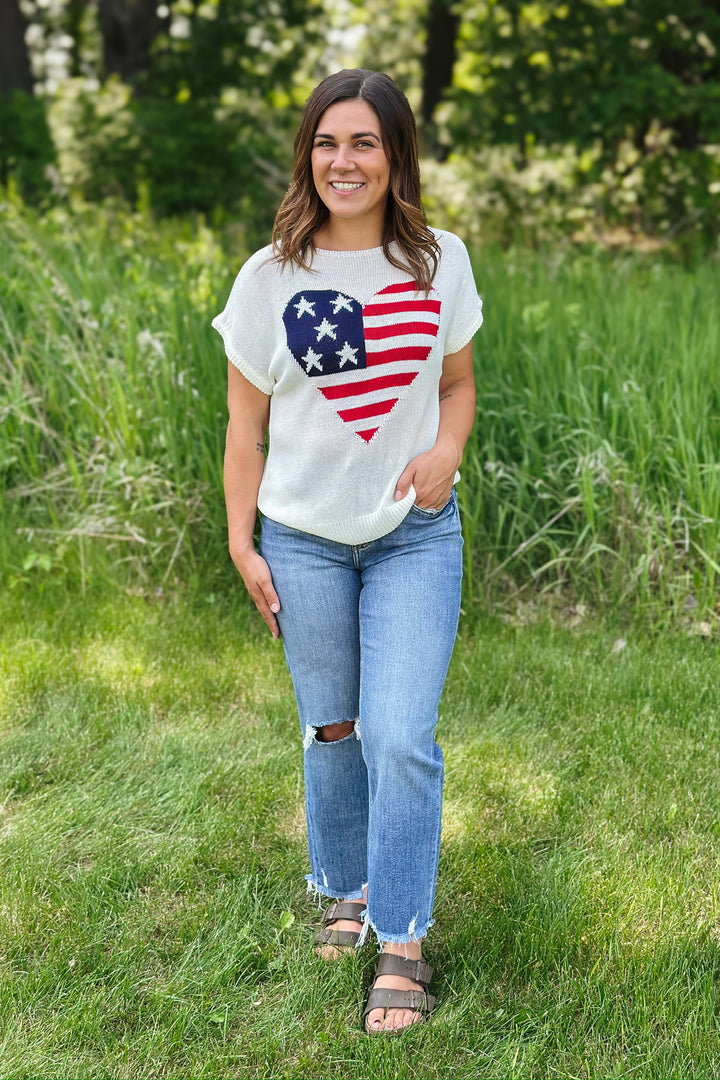 Patriotic Heart Sweater Tee