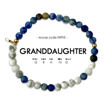 Mini Kids Morse Code Bracelet- Granddaughter (Lapis)