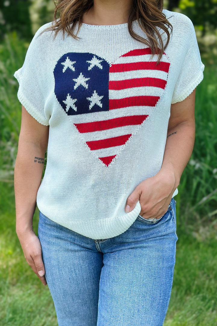 Patriotic Heart Sweater Tee