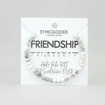 Morse Code Bracelet- Friendship (Jasper)