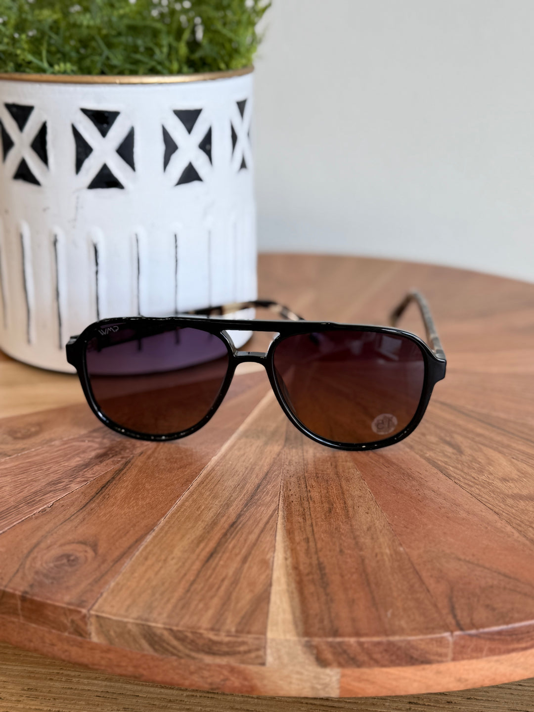Indie Black Aviator Polarized Sunglasses