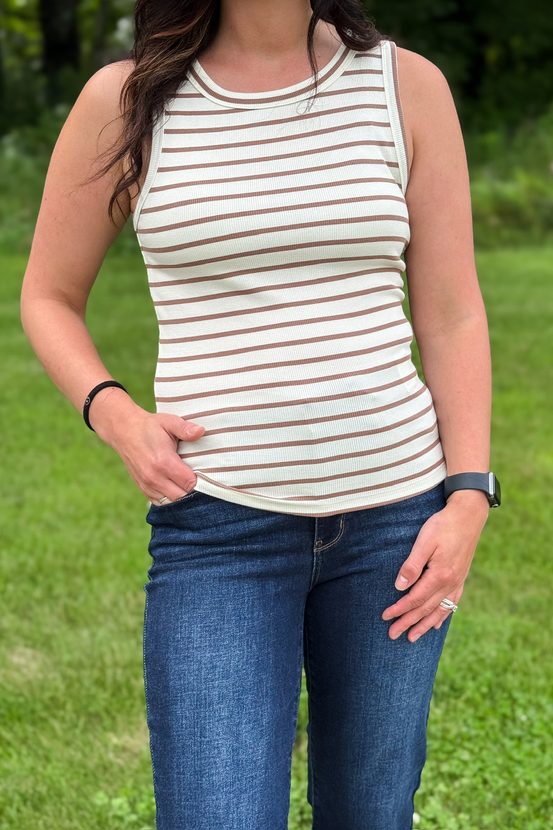 Edlin Tank- Ivory Umber