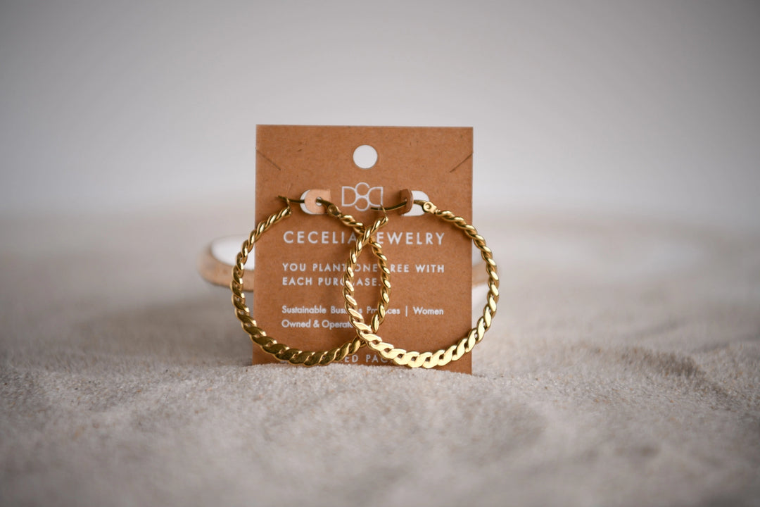 Water Resistant Gold Hoop