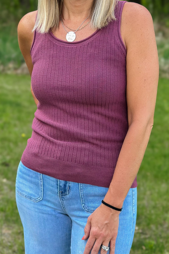 Plum Sweater Tank
