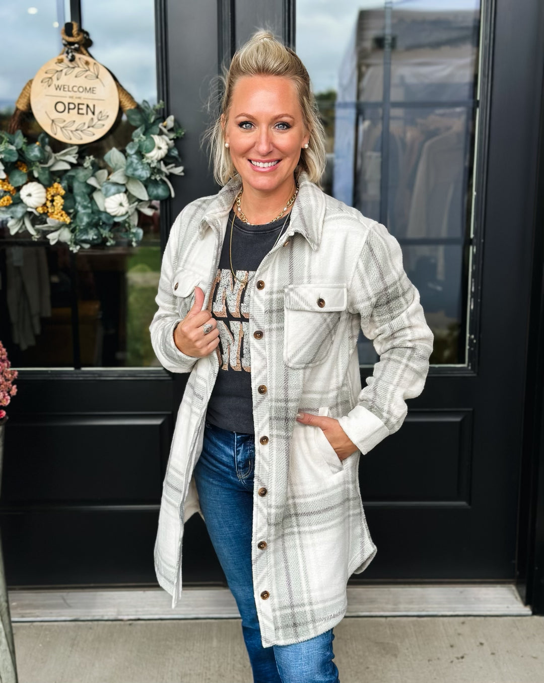 Roswell Jacket- Light Olive Plaid