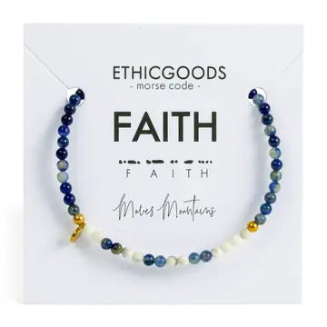 3mm Morse Code Bracelet- Faith