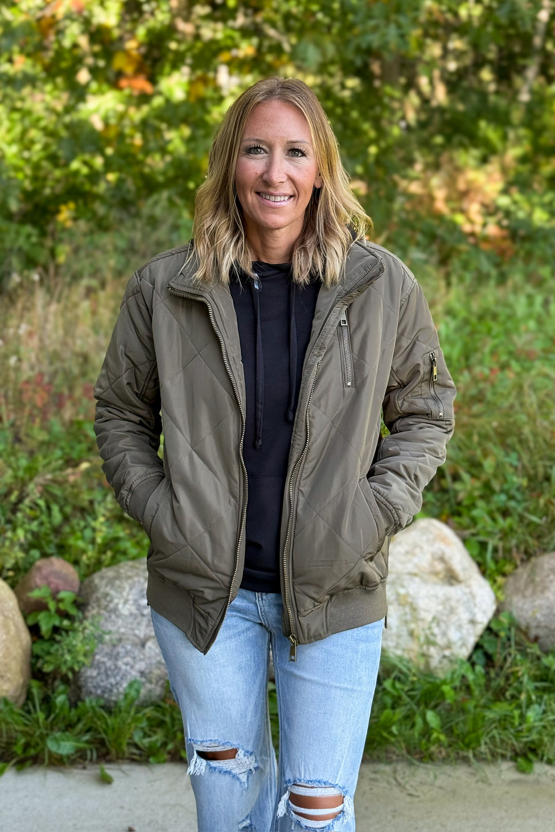 Olive Bomber Jacket