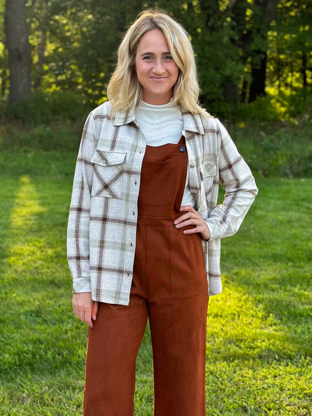 Weston- Brown Sage Plaid