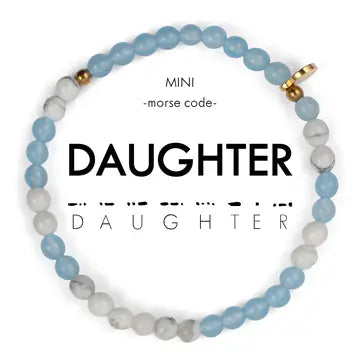 Mini Kids Morse Code Bracelet- Daughter (Blue)