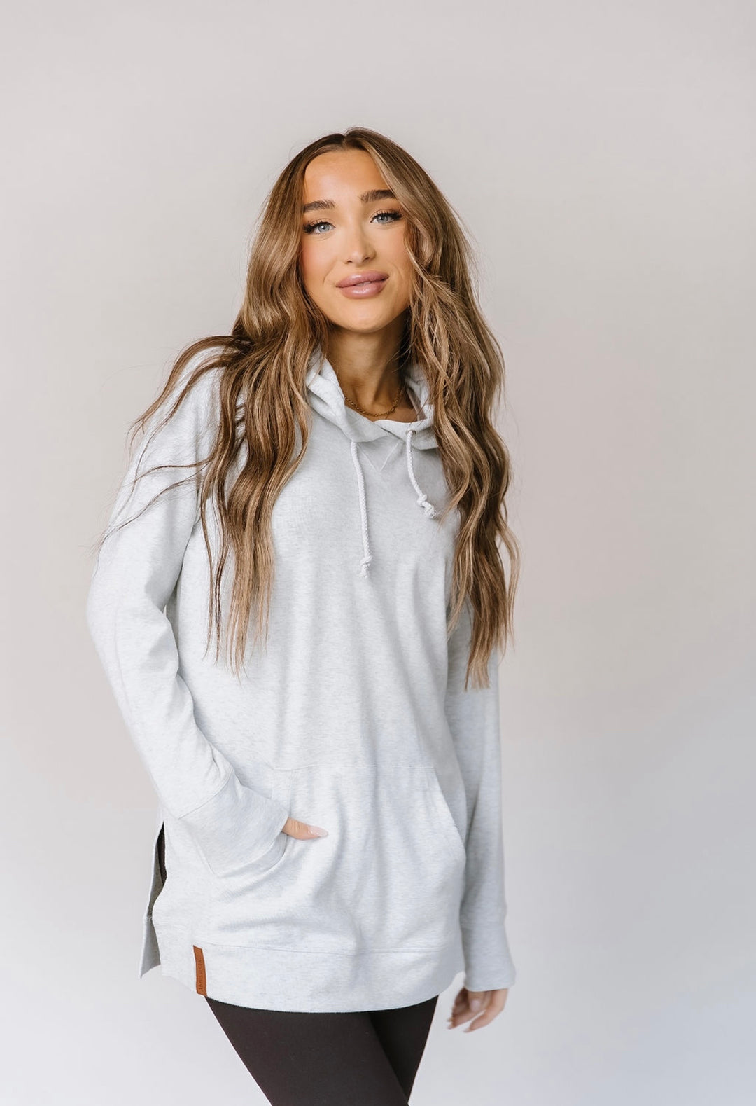 White Mist Sideslit Hoodie