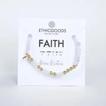 Gold Morse Code Bracelet- Faith