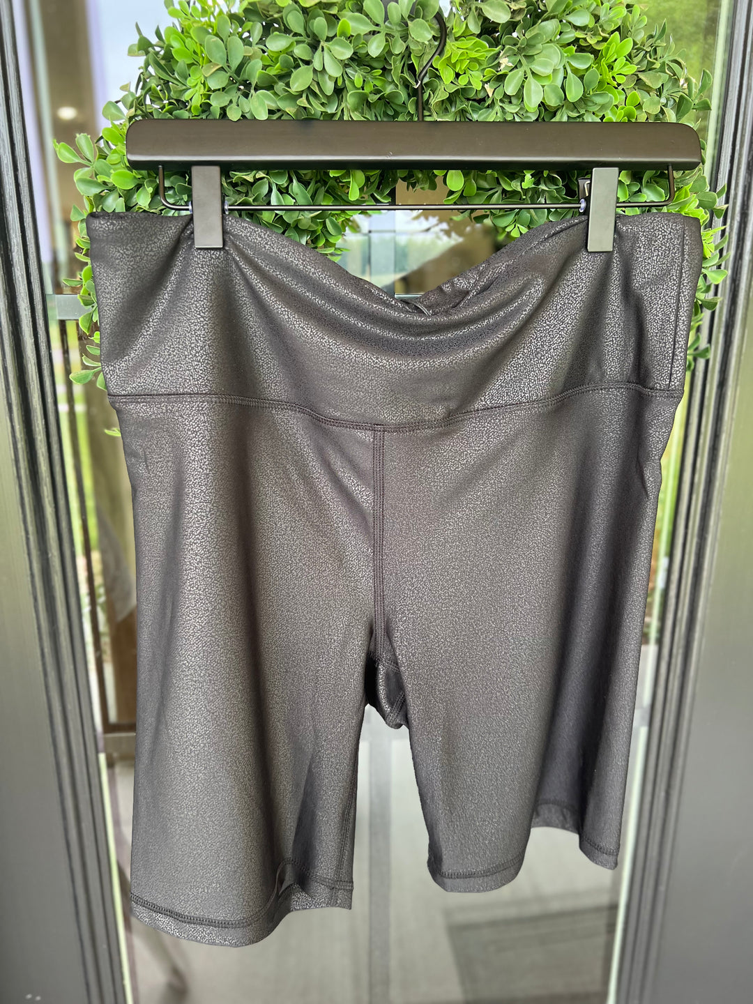 Black Metallic Biker Short