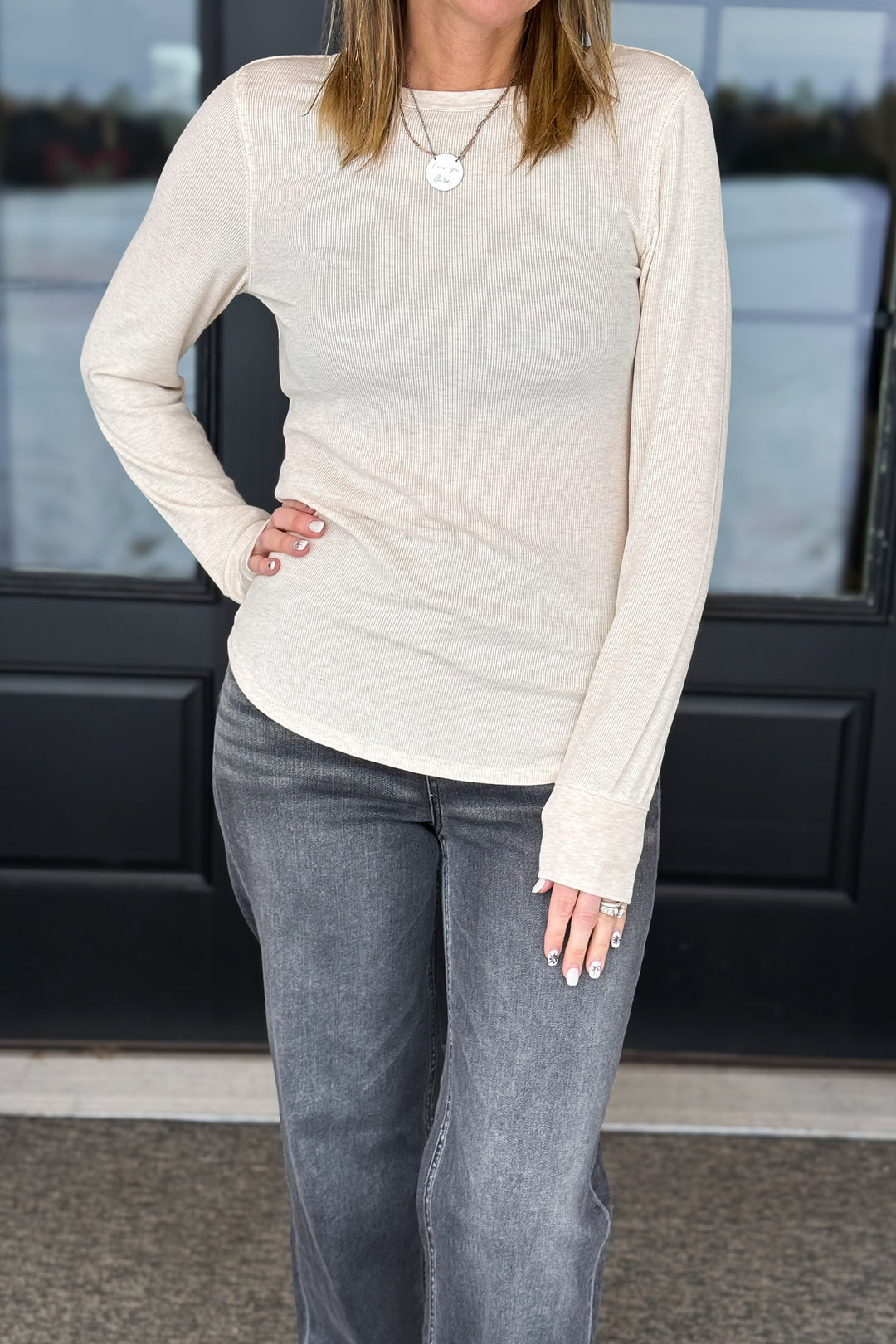 Stacy Top- Pink Oatmeal