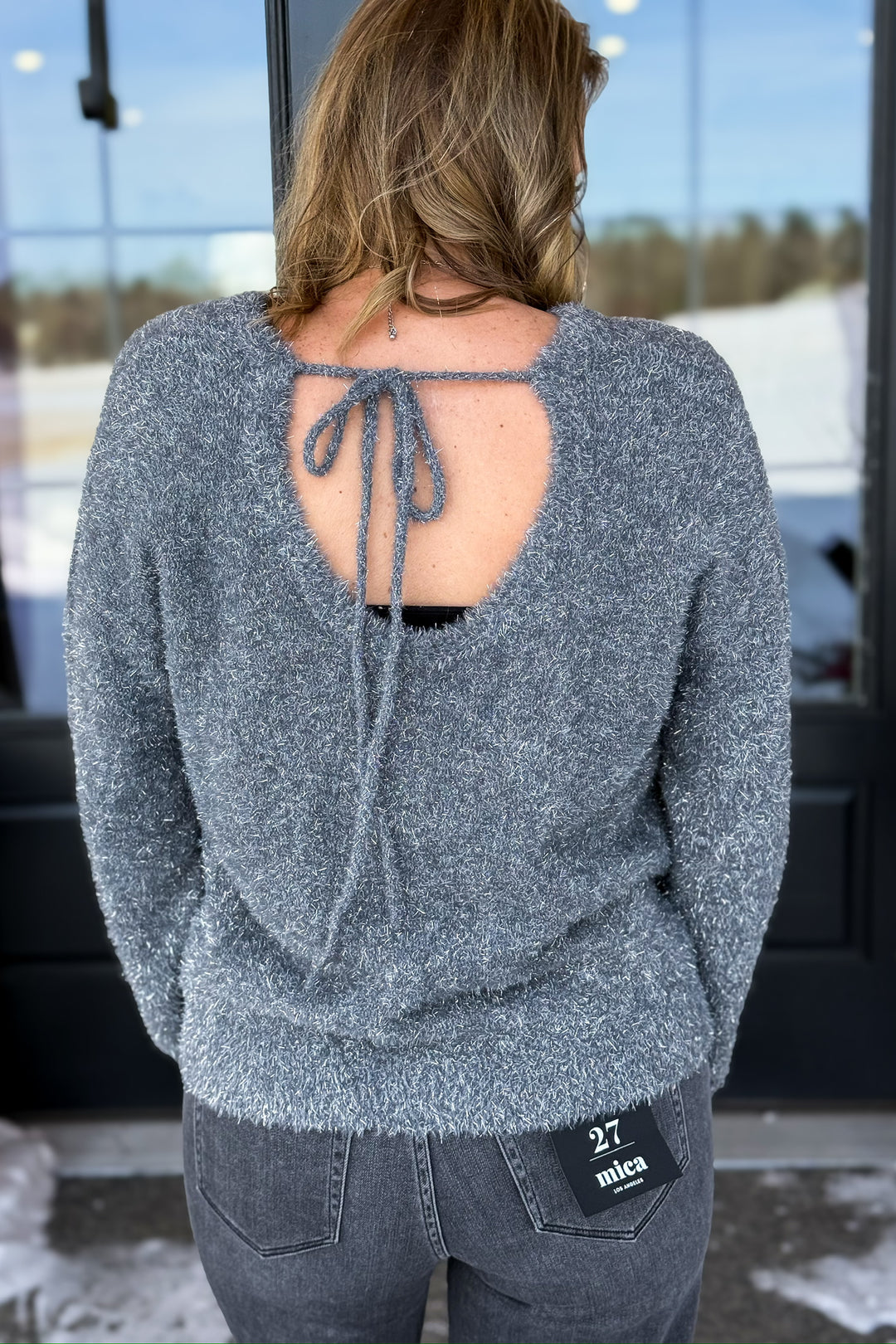 Grey Metallic Fleck Sweater