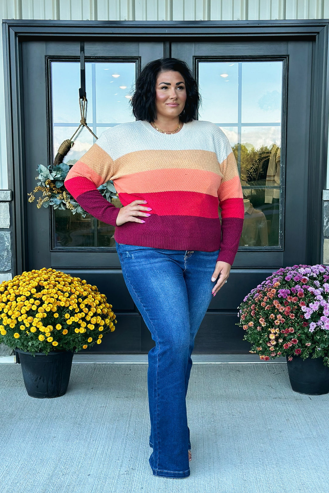 Striped Color Block Sweater