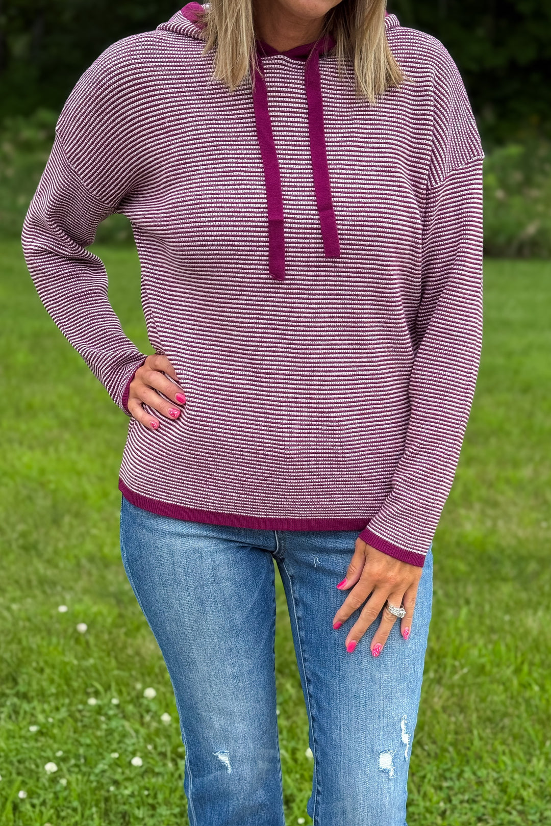Magenta Hooded Sweater