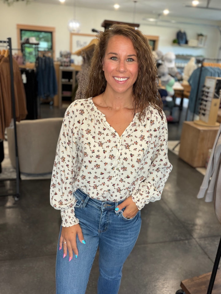 Ivory Floral Blouse
