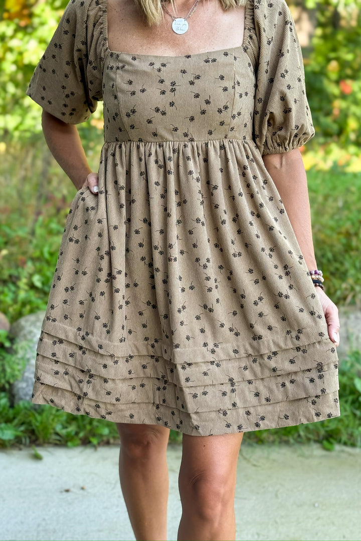 Taupe Corduroy Dress