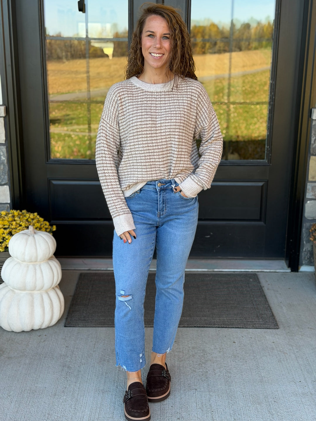 Taupe Textured Sweater