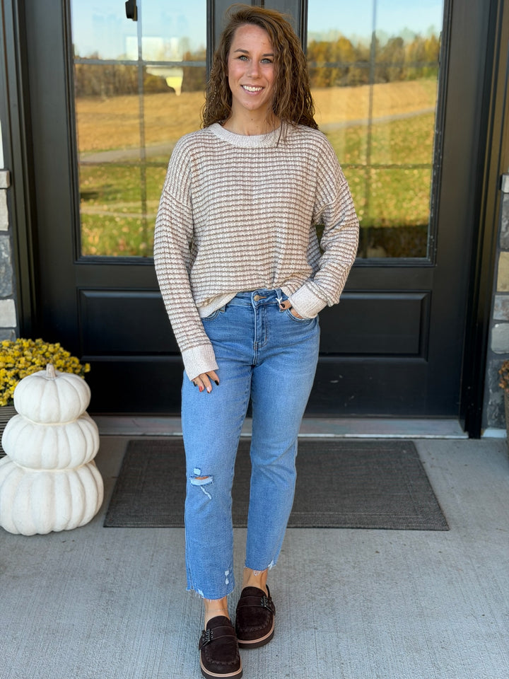 Taupe Textured Sweater