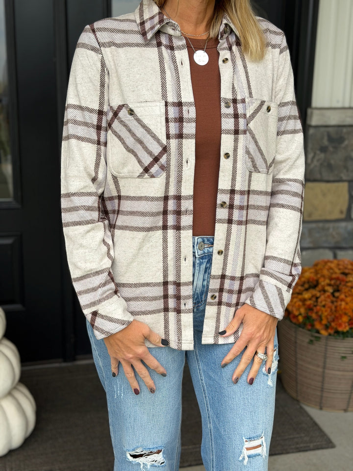 Lewis- Cream Brown Plaid