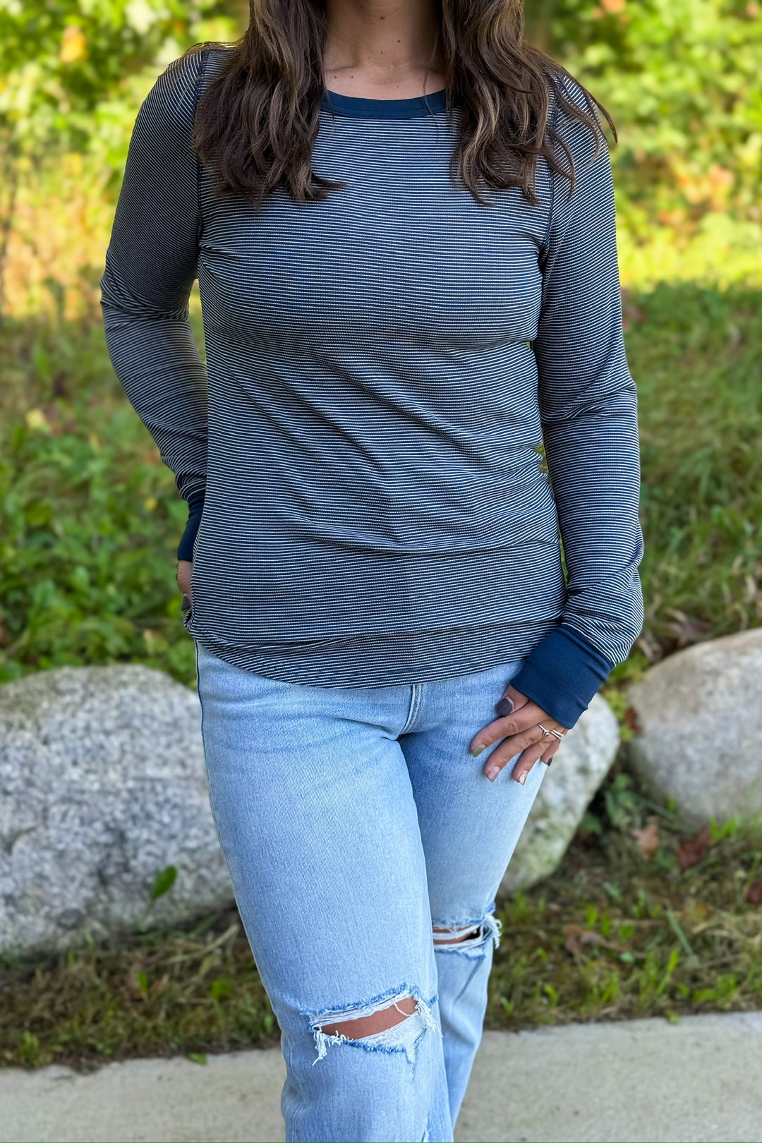 Stacy Top- Navy Stripe