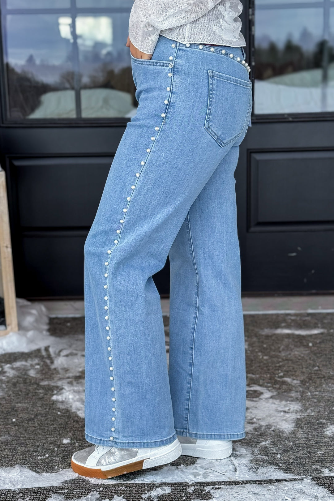 Mica High Rise Pearl Embellishment