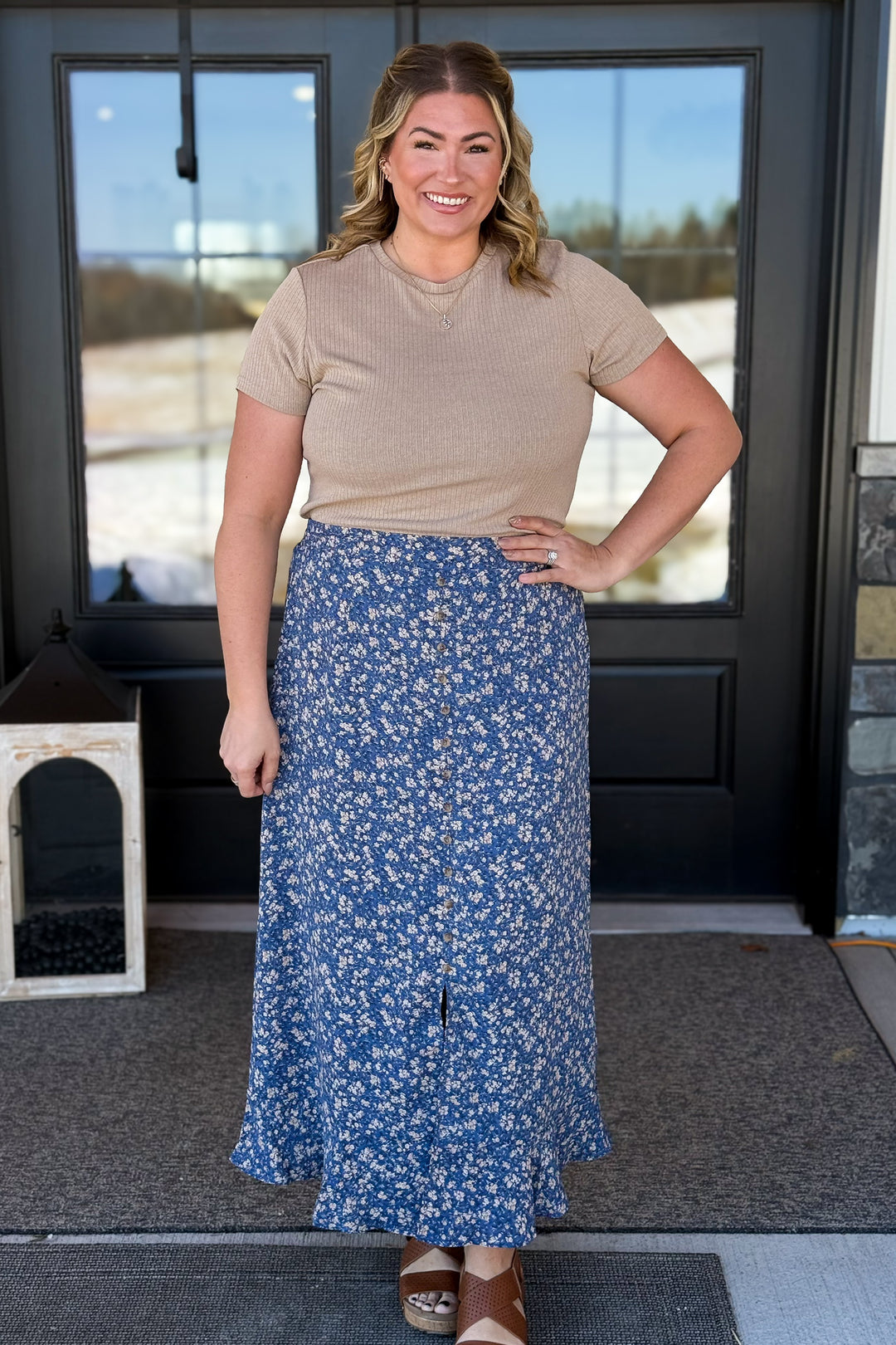 Wipsy Blue Maxi Skirt