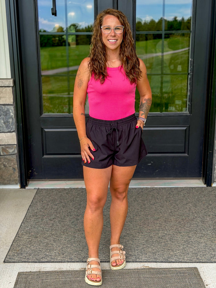 Black Finish Line Short