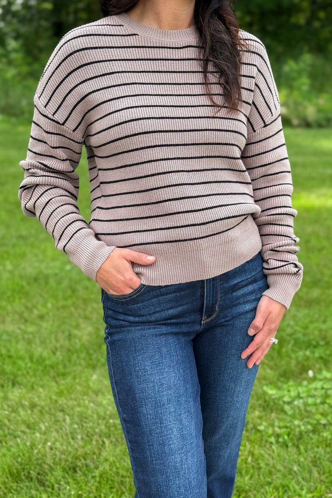 Ely Sweater- Taupe Black
