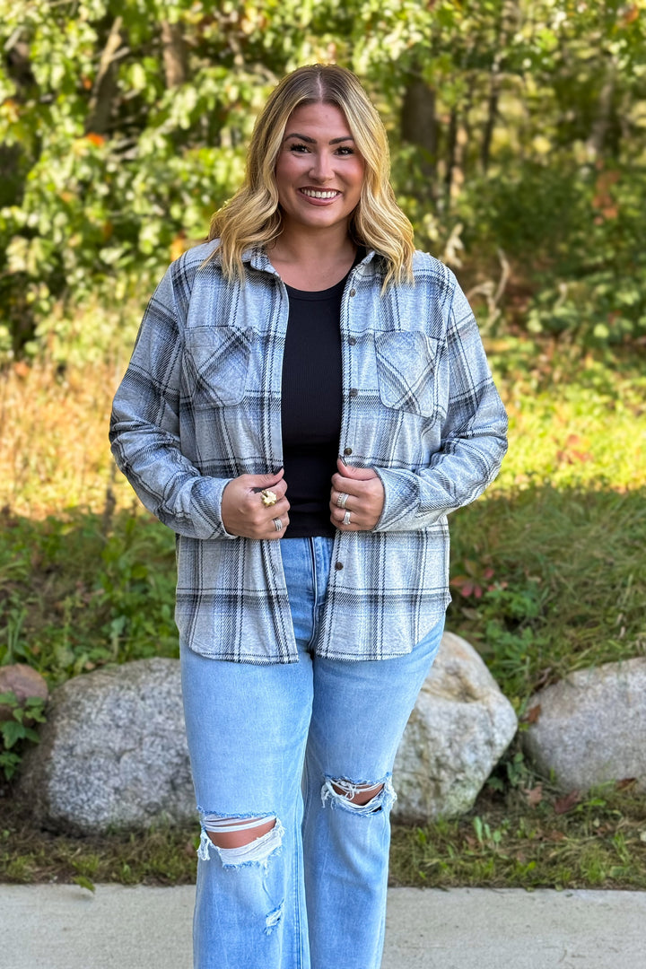Mandi- Black Grey Plaid