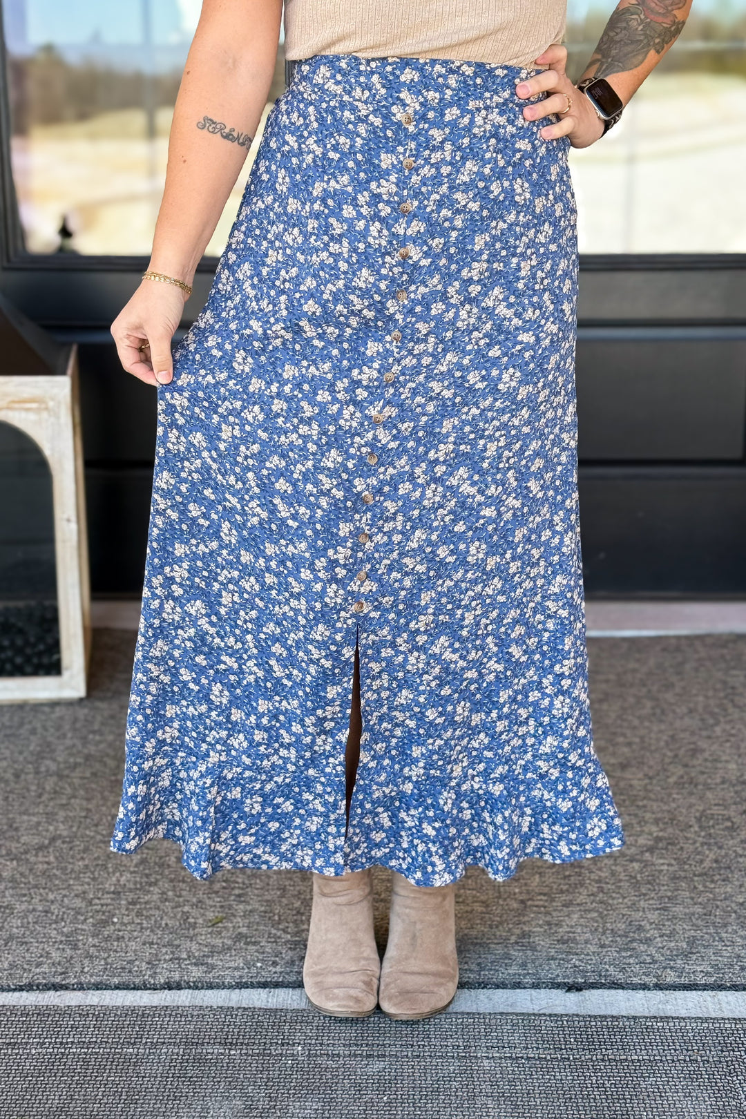 Wipsy Blue Maxi Skirt