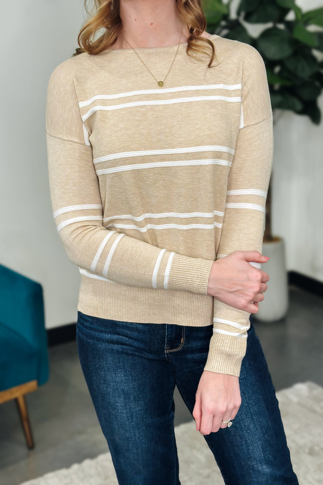 Taupe Textured Sweater