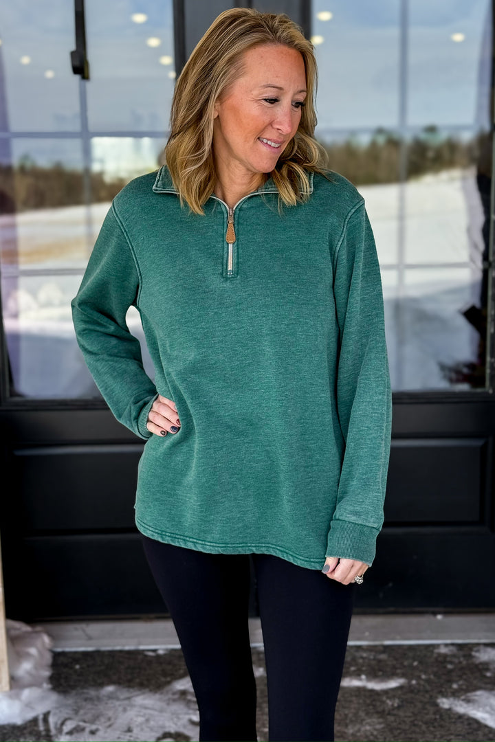Green Half Zip Pullover