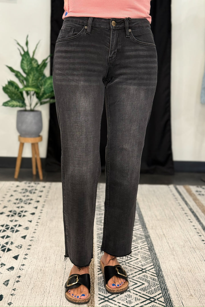 Mica Mid Rise Straight Black