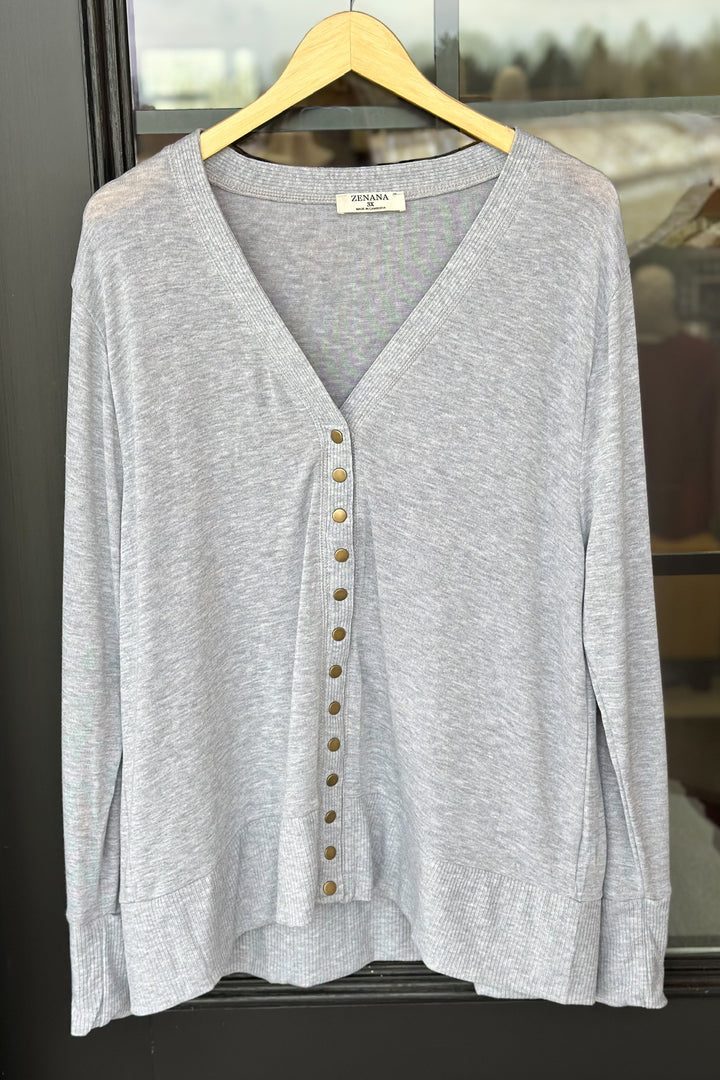 Snap Button Cardigan- Curvy