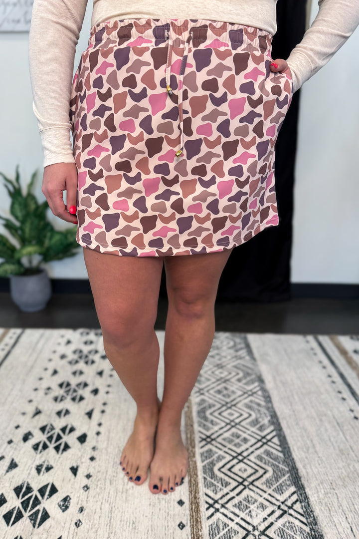 Pink Camo Active Skort