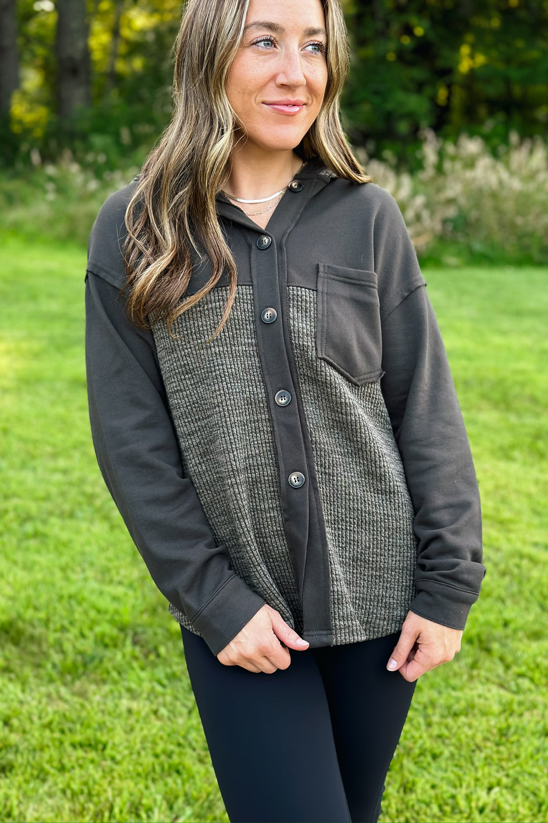 Charcoal Button Down Shacket