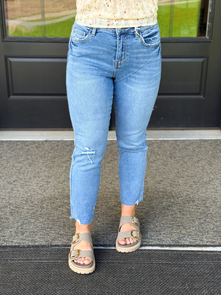 Lovervet High Rise Raw Hem Straight