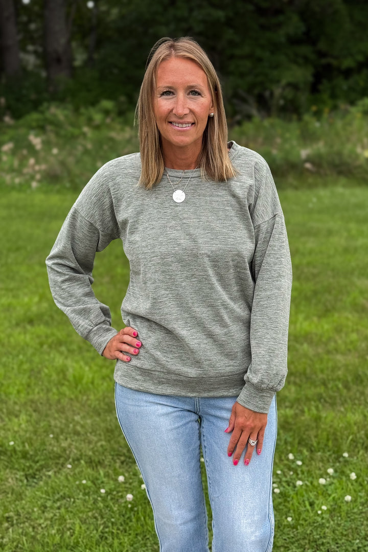 Olive Brushed Pullover