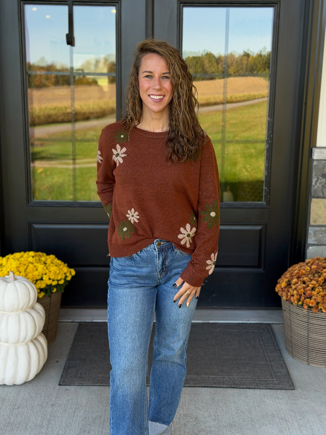 Floral Accent Sweater